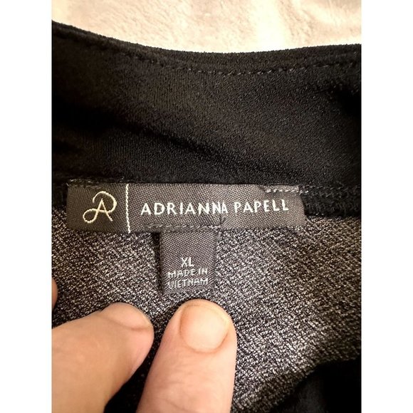 Adrianna Papell Black polka dot Stretch Ruffled Career Tank Shell, Size XL, EUC - Picture 7 of 12